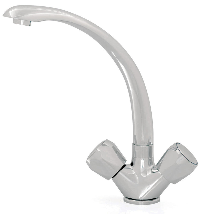 Flower sink faucet 2 handles long cast spout