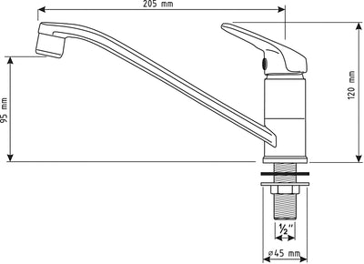 Cold Water Flower Faucet Swivel Long Handle Mixing