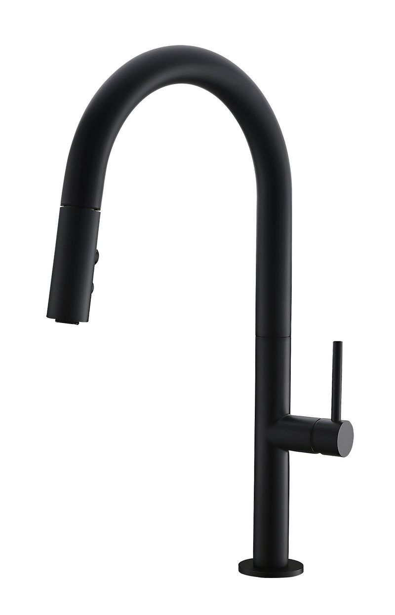 Luxurious kitchen mixer tap, Spring model, black