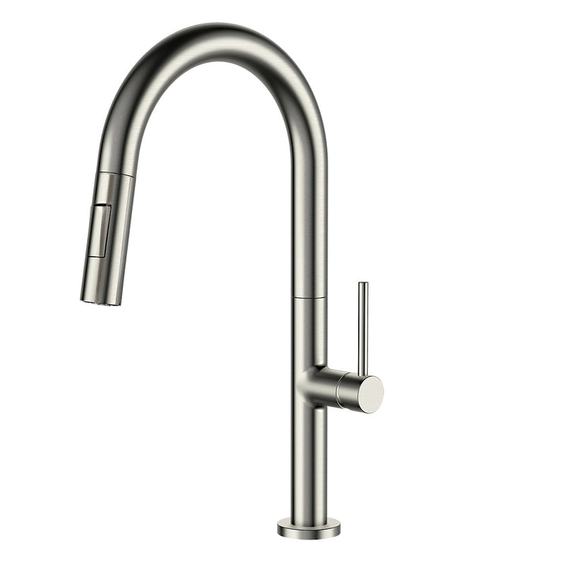 Luxurious Spring Satin Kitchen Faucet with Flower Mixing Faucet