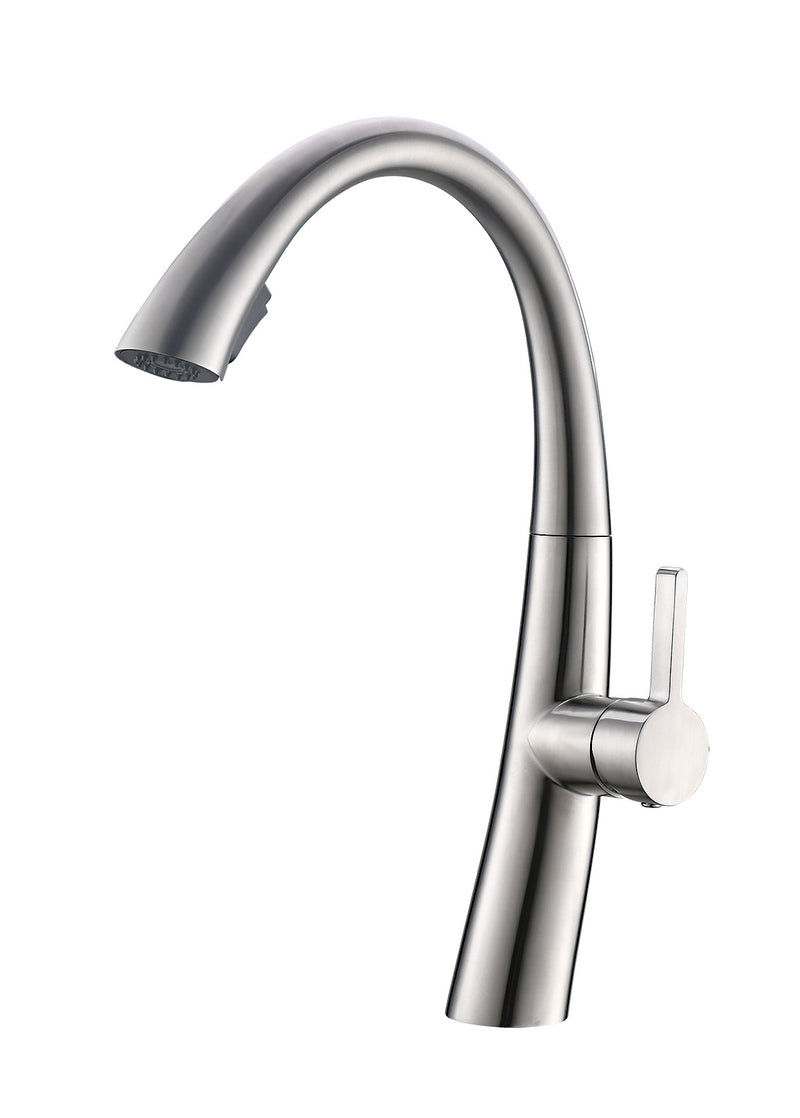 Pull-out flower mixer tap for a luxurious kitchen, Conex Satin model