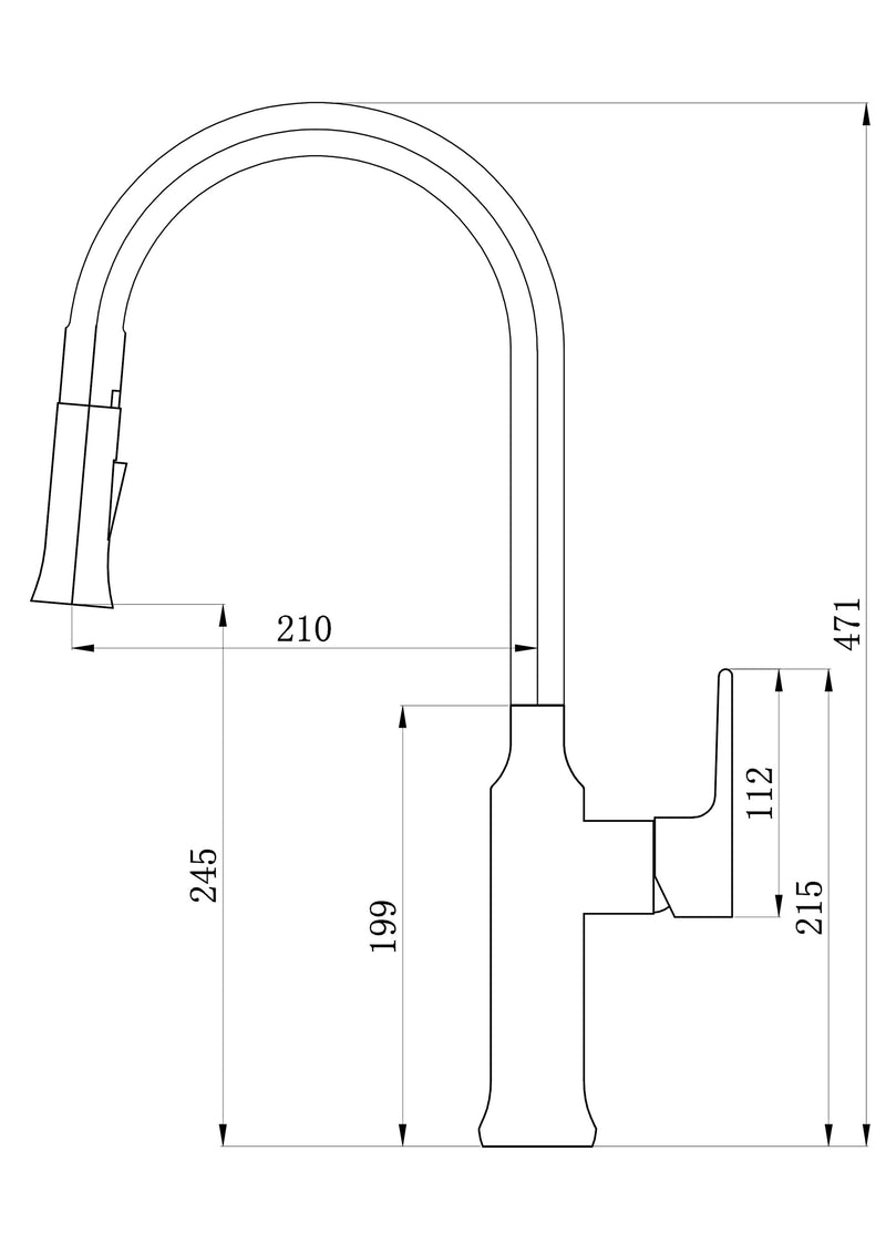 Tall pull-out flower mixer tap, Smart Satin model