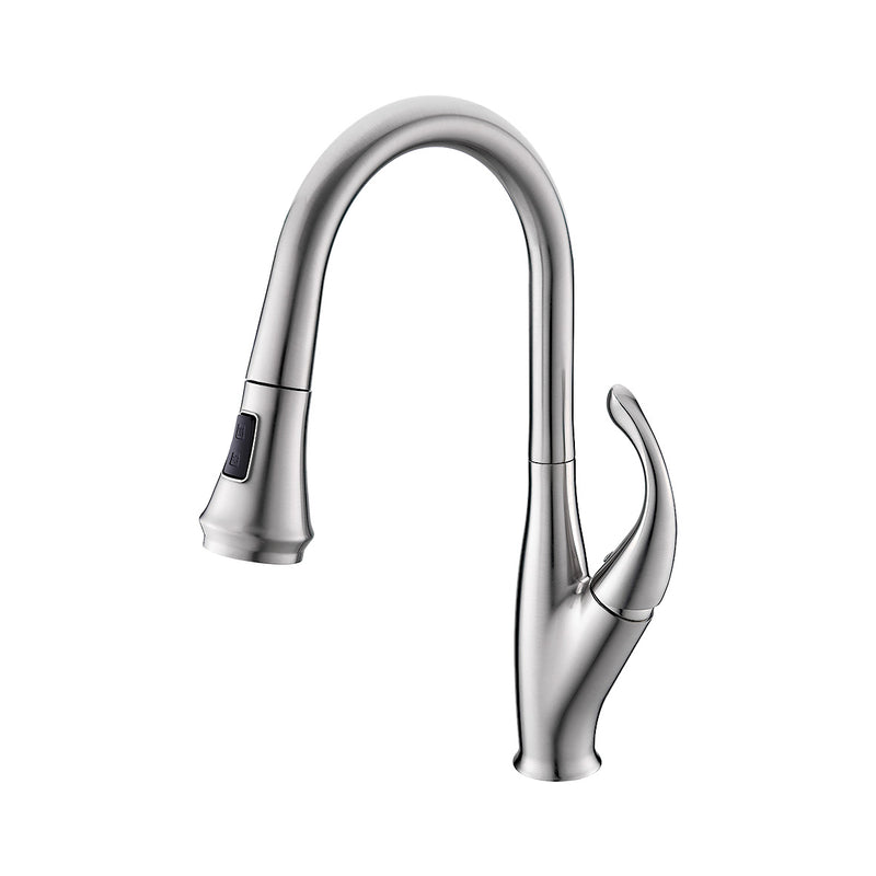 Pull-out flower mixer tap for the kitchen, Satin Wave model
