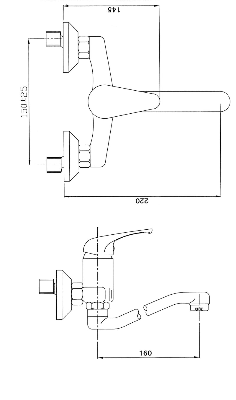 Short wall-mounted mixer tap - Rona
