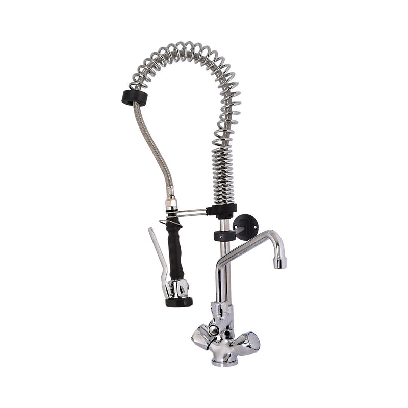 Industrial marble faucet 2 handles with sprayer and bottom tap for pre-rinse - Mini