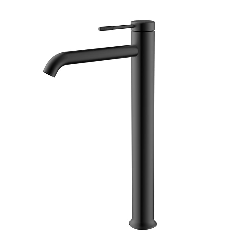 Tall Flower Mixer Tap for Countertop Sink - Clio Model Matte Black