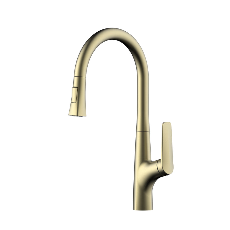 Pull-out Flower Mix Faucet for the Kitchen - Brushed Gold Horizon Model