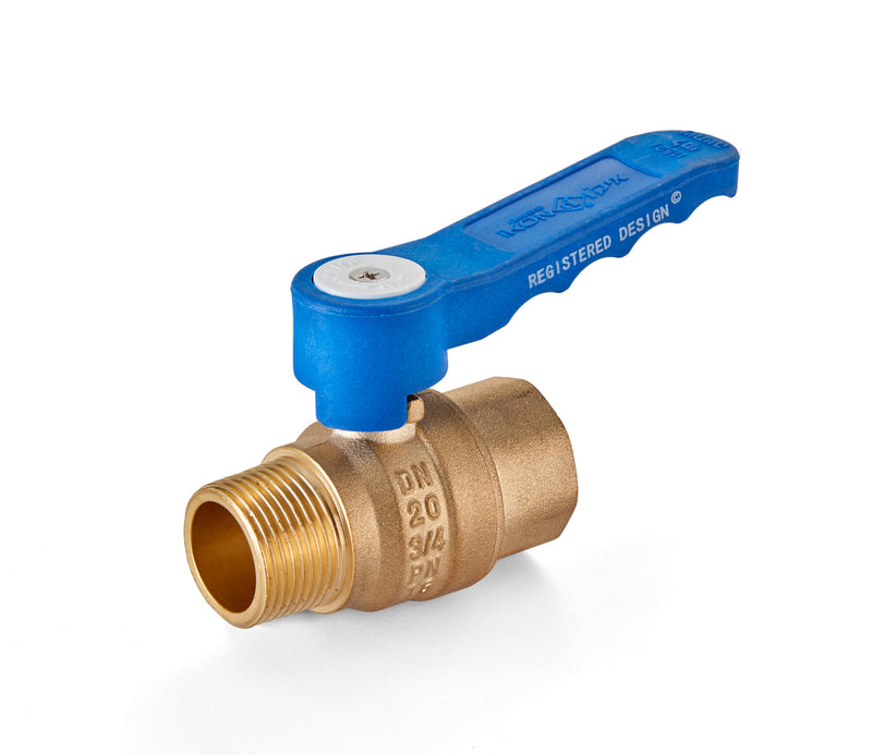 3/4" ball valve, internal/external - ergonomic handle - long