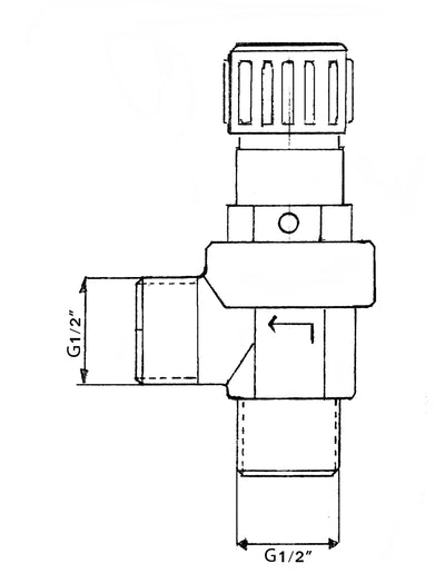 שסתום ביטחון  1/2"  6  אטמוספרות לדוד שמש