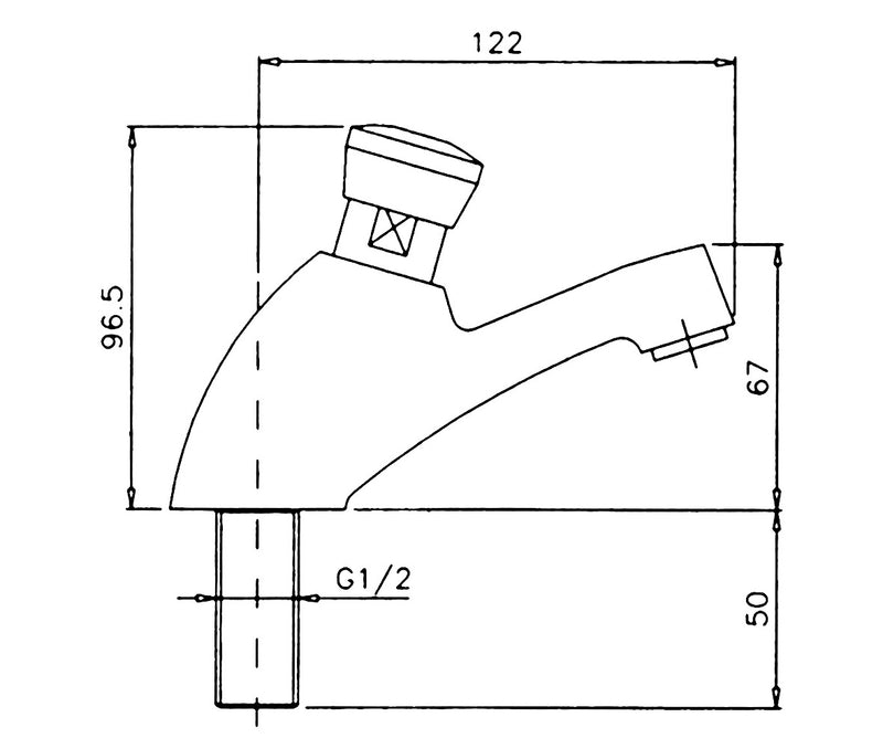 Semi-automatic flower tap with timing mechanism