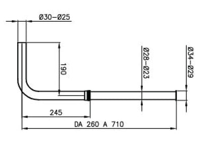 צינור שטיפה זוויתי טלסקופי למזרם 1" (מידה 28-30)