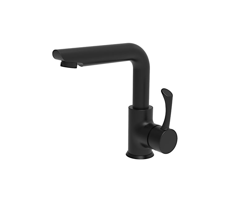Swan Flower Mix Faucet, Short Spout, Black Sapphire Model