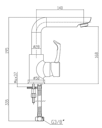 Swan Flower Mix Faucet, Short Spout, Black Sapphire Model