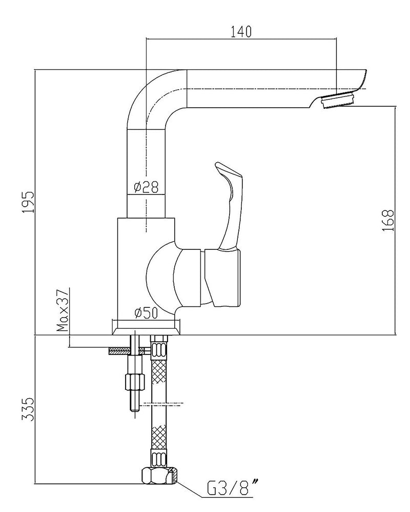 Swan Flower Mix Faucet, Short Spout, Black Sapphire Model