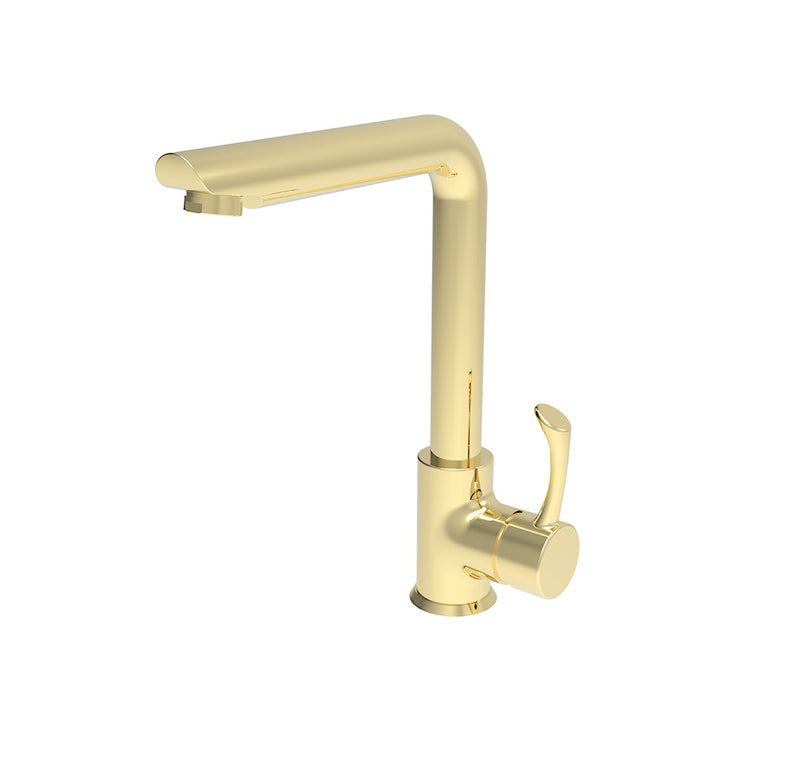 Swan Flower Mix Faucet, Long Spout, Sapphire Gold Model