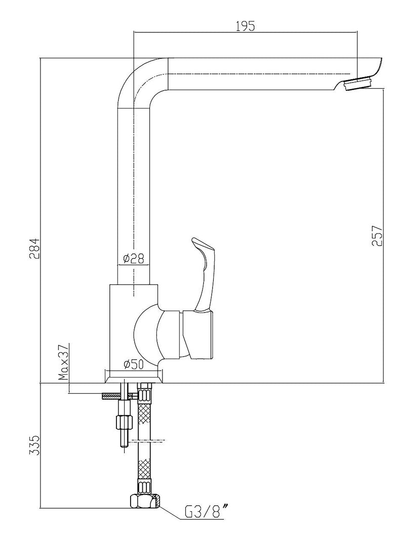 Swan Flower Mix Faucet, Long Spout, Sapphire Gold Model