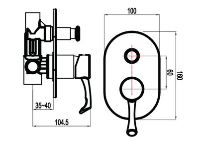 4-way under-the-flush mixer tap - Sapir